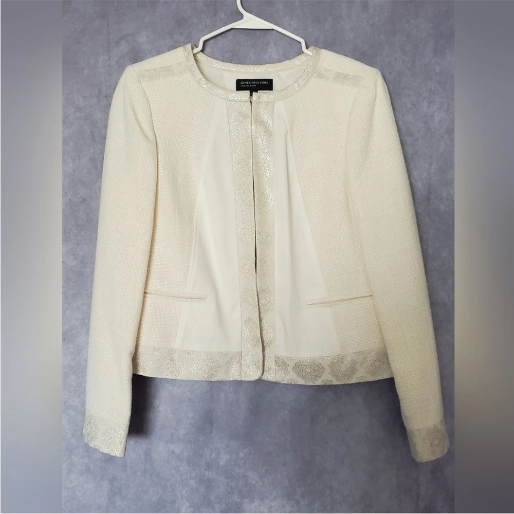 Jones New York Ivory Textured Blazer